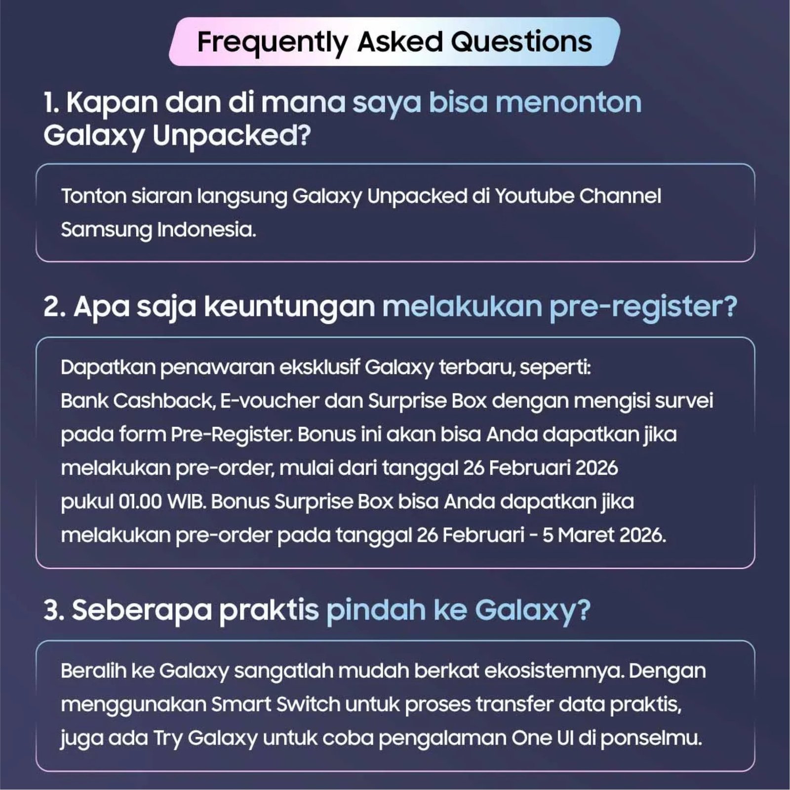 FAQ Samsung